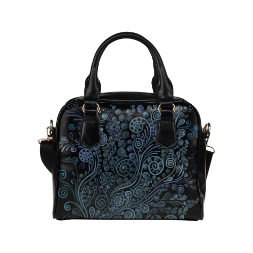 3D ornaments, psychedelic blue Shoulder Handbag (Model 1634)