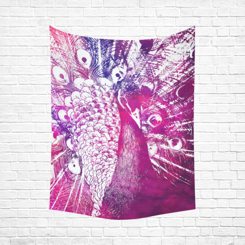 peacock Cotton Linen Wall Tapestry 60"x 80"