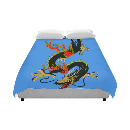Chinese Dragon Black Duvet Cover 86"x70" ( All-over-print)