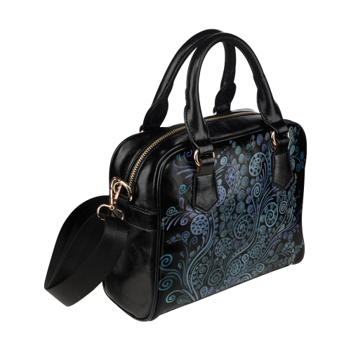 3D ornaments, psychedelic blue Shoulder Handbag (Model 1634)