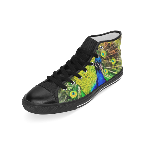 peacock Men’s Classic High Top Canvas Shoes (Model 017)