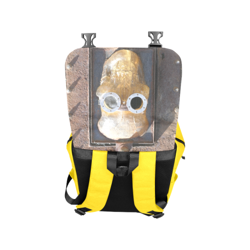 Steampunk skull pirate on yellow Casual Shoulders Backpack (Model 1623)