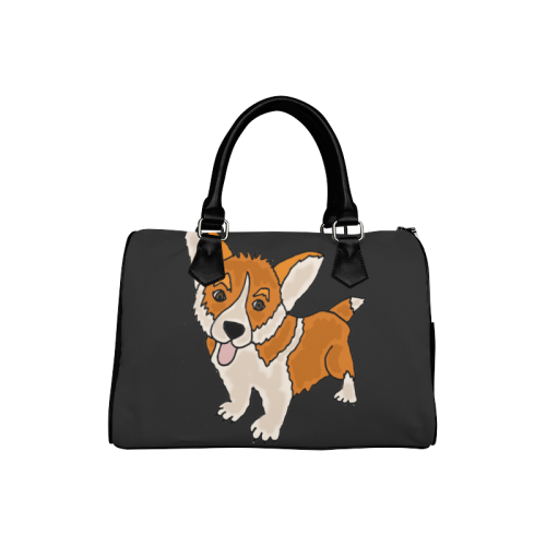 Cute Funny Welsh Corgi Puppy Dog Art Boston Handbag (Model 1621)