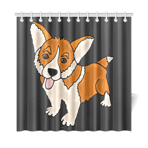 Cute Funny Welsh Corgi Art Shower Curtain 72"x72"