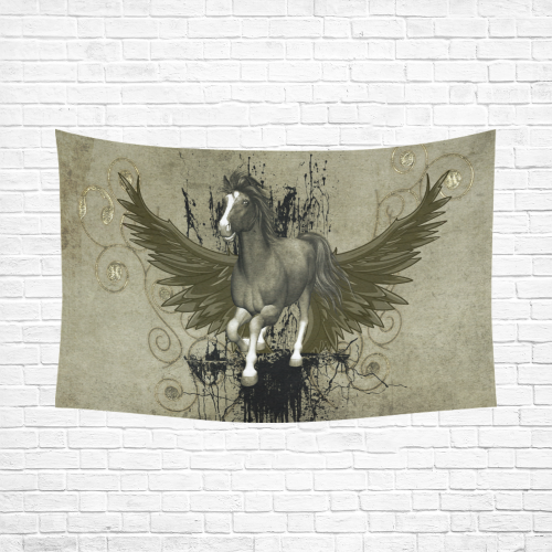 Wild horse with wings Cotton Linen Wall Tapestry 90"x 60"