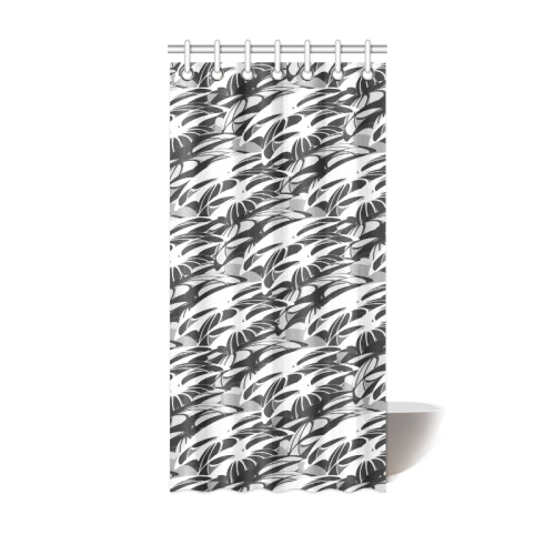 Alien Troops - Black & White Shower Curtain 36"x72"