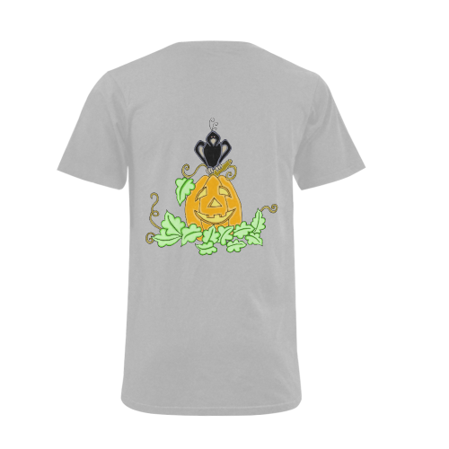 Halloween Crow And Pumpkin Men's V-Neck T-shirt (USA Size) (Model T10)