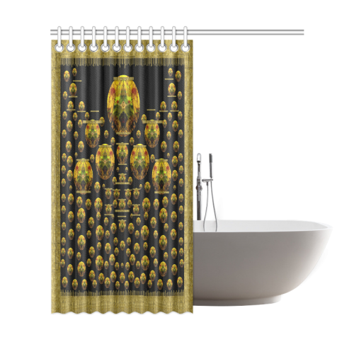 Exploring Keep Calm In gold with flair Shower Curtain 69"x72"