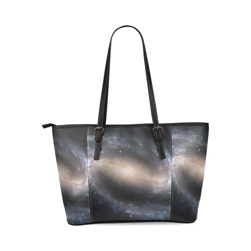 Barred spiral galaxy NGC 1300 Leather Tote Bag/Large (Model 1640)