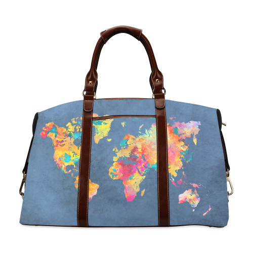 world map 18 Classic Travel Bag (Model 1643)
