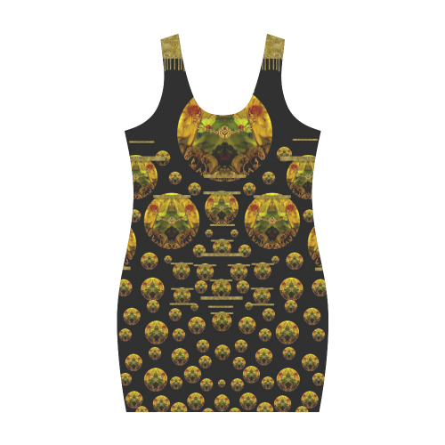 Exploring Keep Calm In gold with flair Medea Vest Dress (Model D06)