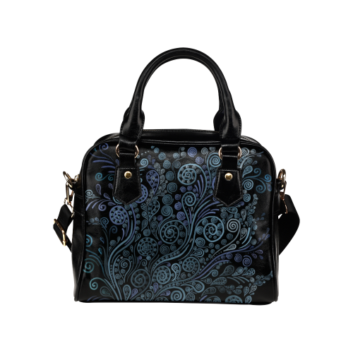 3D ornaments, psychedelic blue Shoulder Handbag (Model 1634)