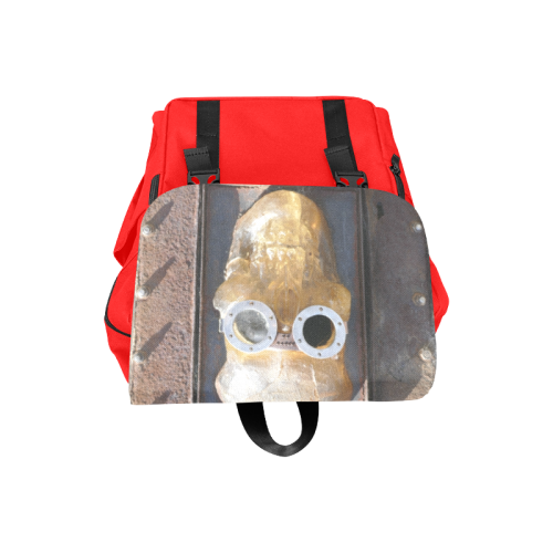 Steampunk skull pirate on red Casual Shoulders Backpack (Model 1623)