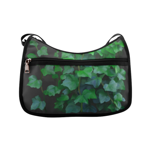 Vines, climbing plant on black Crossbody Bags (Model 1616)