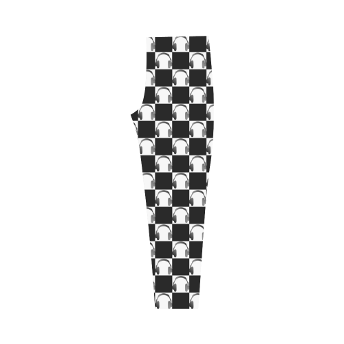 Music Headphones Checkerboard by ArtformDesigns Capri Legging (Model L02)