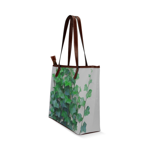 Vines, climbing plant on gray Shoulder Tote Bag (Model 1646)