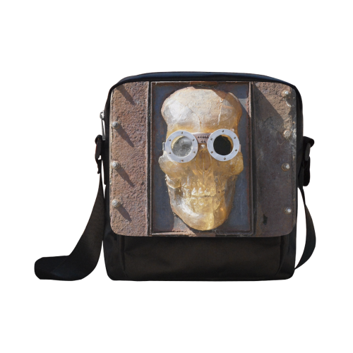 Steampunk skull pirate on black Crossbody Nylon Bags (Model 1633)
