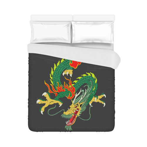 Chinese Dragon Green Duvet Cover 86"x70" ( All-over-print)