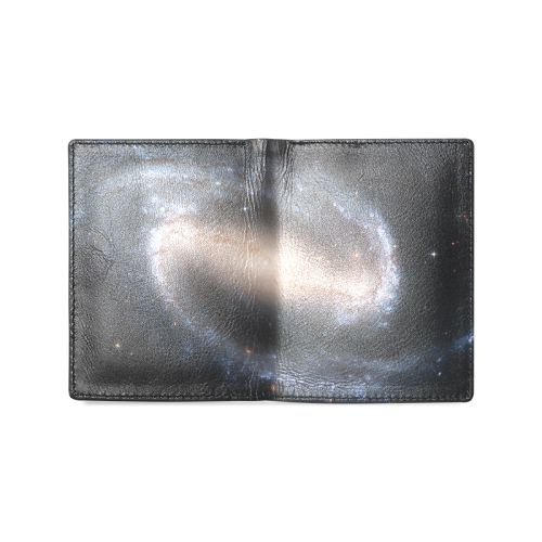 Barred spiral galaxy NGC 1300 Men's Leather Wallet (Model 1612)
