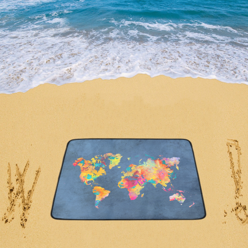 world map 18 Beach Mat 78"x 60"