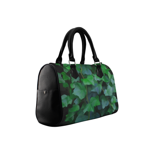 Vines, climbing plant on black Boston Handbag (Model 1621)