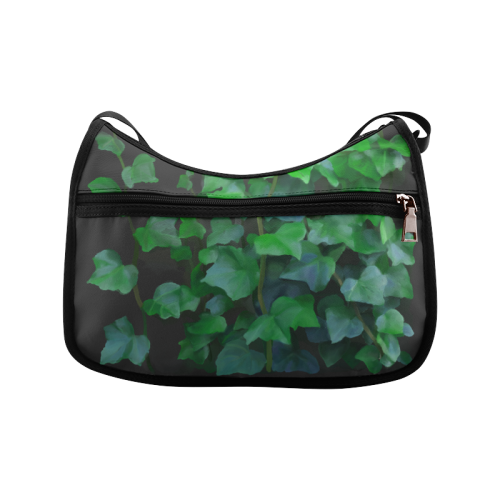 Vines, climbing plant on black Crossbody Bags (Model 1616)