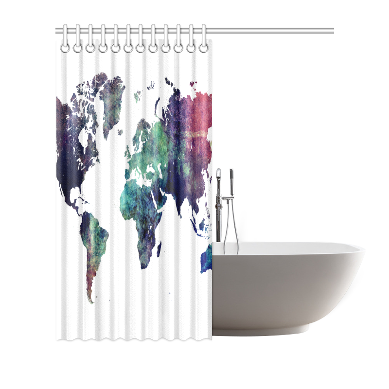 world map 12 Shower Curtain 72"x72" ID D505349