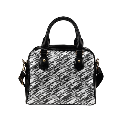 Alien Troops - Black & White Shoulder Handbag (Model 1634)