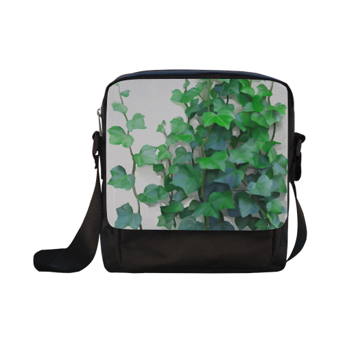 Vines, climbing plant on gray Crossbody Nylon Bags (Model 1633)