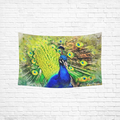 peacock Cotton Linen Wall Tapestry 60"x 40"