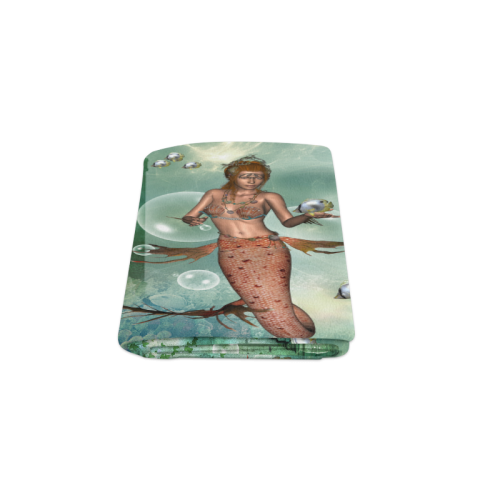 Beautiful mermaid fith butterflyfish Blanket 50"x60"