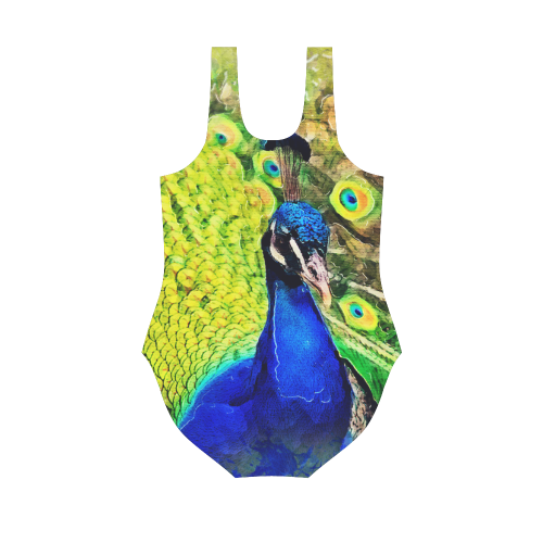 peacock Vest One Piece Swimsuit (Model S04)