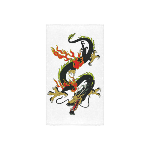 Chinese Dragon Black Custom Towel 16"x28"