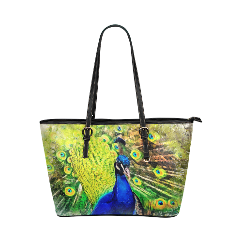 peacock Leather Tote Bag/Large (Model 1651)