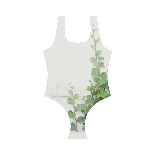 Watercolor Vines, climbing plant Vest One Piece Swimsuit (Model S04)