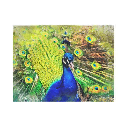 peacock Cotton Linen Wall Tapestry 80"x 60"