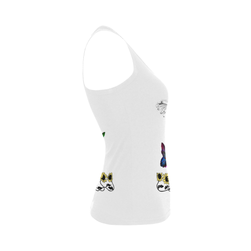 Hummingbird Border Print Women's Shoulder-Free Tank Top (Model T35)