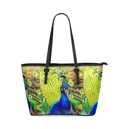 peacock Leather Tote Bag/Large (Model 1640)