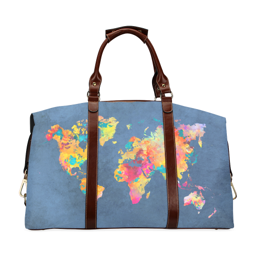 world map 18 Classic Travel Bag (Model 1643)