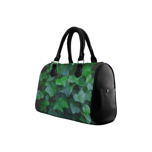 Vines, climbing plant on black Boston Handbag (Model 1621)