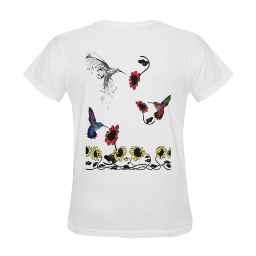 Hummingbird Border Print Sunny Women's T-shirt (Model T05)