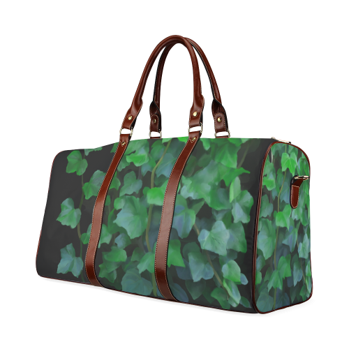 Vines, climbing plant on black Waterproof Travel Bag/Large (Model 1639)