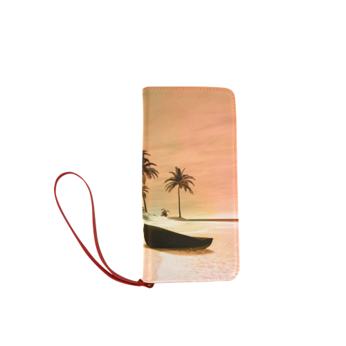 Wonderful seascape with tropical island Women's Clutch Wallet (Model 1637)