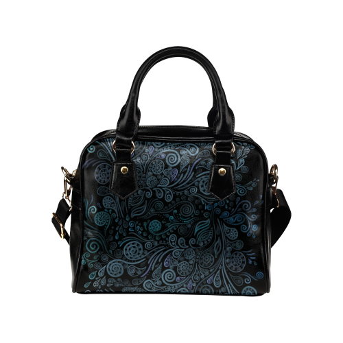 3D ornaments, psychedelic blue teal Shoulder Handbag (Model 1634)