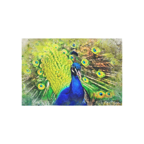 peacock Cotton Linen Wall Tapestry 60"x 40"