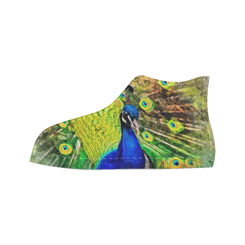 peacock Men’s Classic High Top Canvas Shoes (Model 017)