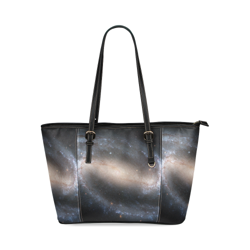 Barred spiral galaxy NGC 1300 Leather Tote Bag/Large (Model 1640)