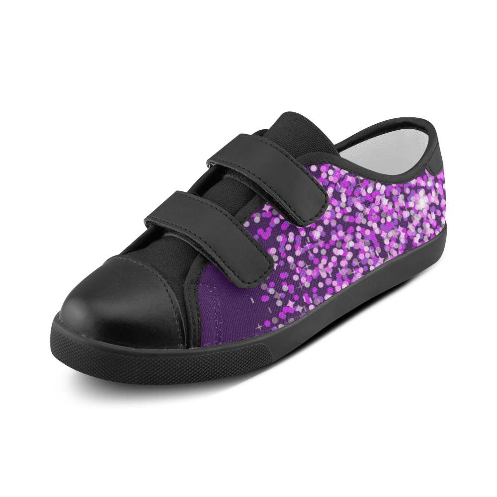 Purple Rain Velcro Canvas Kid's Shoes (Model 008) ID D507482