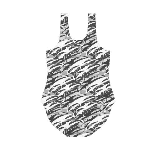 Alien Troops - Black & White Vest One Piece Swimsuit (Model S04)