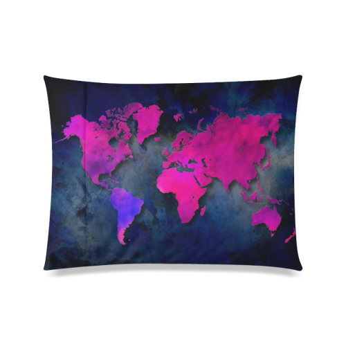 world map 14 Custom Zippered Pillow Case 20"x26"(Twin Sides)